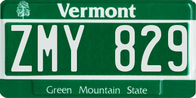 VT license plate ZMY829