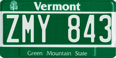 VT license plate ZMY843