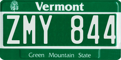VT license plate ZMY844