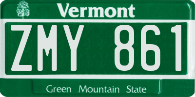 VT license plate ZMY861