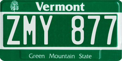 VT license plate ZMY877