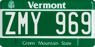 VT license plate ZMY969