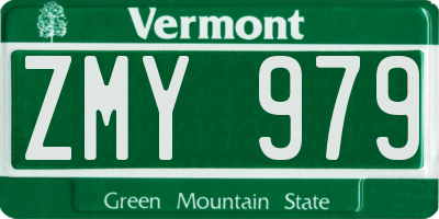 VT license plate ZMY979