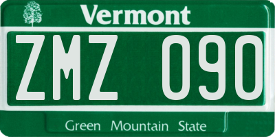 VT license plate ZMZ090