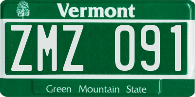 VT license plate ZMZ091