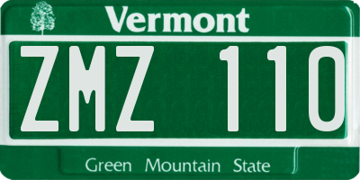 VT license plate ZMZ110