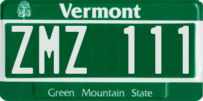 VT license plate ZMZ111