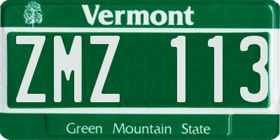 VT license plate ZMZ113