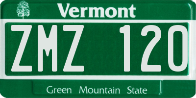 VT license plate ZMZ120