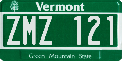 VT license plate ZMZ121