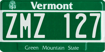 VT license plate ZMZ127