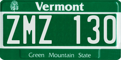 VT license plate ZMZ130