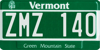 VT license plate ZMZ140