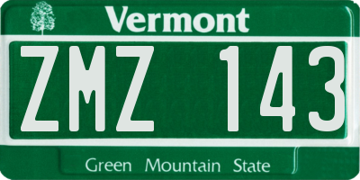 VT license plate ZMZ143