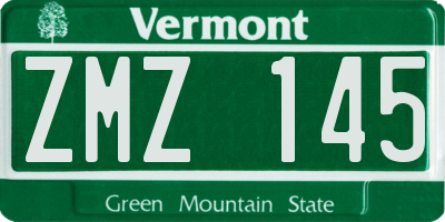 VT license plate ZMZ145