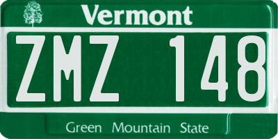 VT license plate ZMZ148