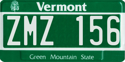 VT license plate ZMZ156