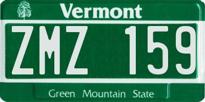 VT license plate ZMZ159