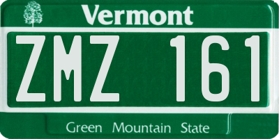 VT license plate ZMZ161