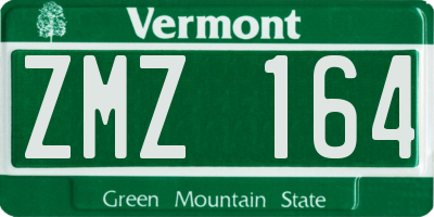 VT license plate ZMZ164