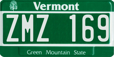 VT license plate ZMZ169