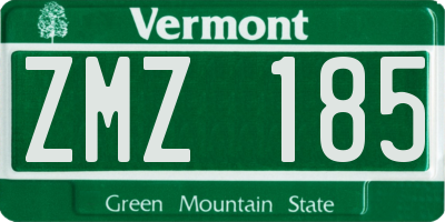 VT license plate ZMZ185