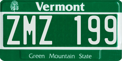 VT license plate ZMZ199