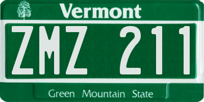 VT license plate ZMZ211