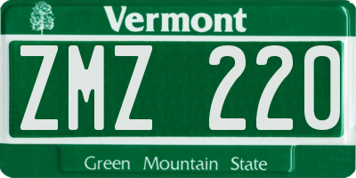 VT license plate ZMZ220
