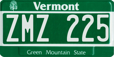 VT license plate ZMZ225