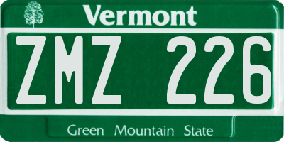 VT license plate ZMZ226