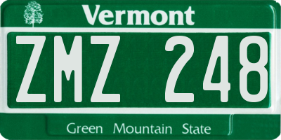 VT license plate ZMZ248