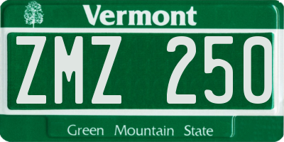 VT license plate ZMZ250