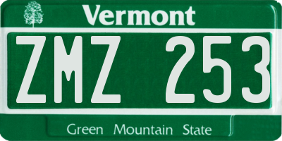 VT license plate ZMZ253