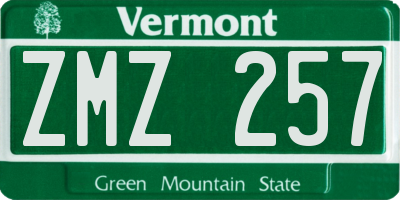 VT license plate ZMZ257