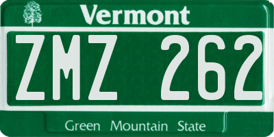 VT license plate ZMZ262