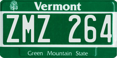 VT license plate ZMZ264