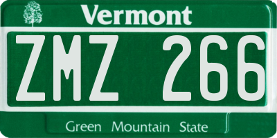 VT license plate ZMZ266
