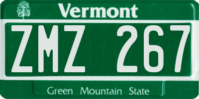 VT license plate ZMZ267