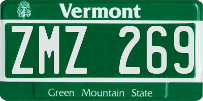 VT license plate ZMZ269