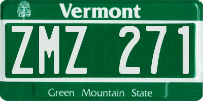 VT license plate ZMZ271