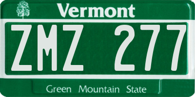 VT license plate ZMZ277