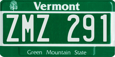 VT license plate ZMZ291