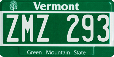 VT license plate ZMZ293