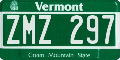 VT license plate ZMZ297