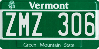 VT license plate ZMZ306