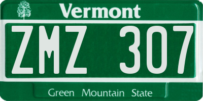 VT license plate ZMZ307