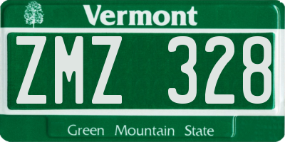 VT license plate ZMZ328