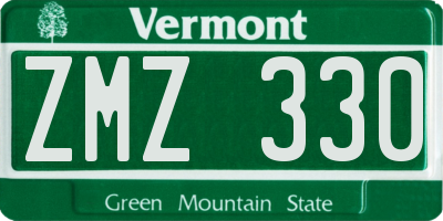 VT license plate ZMZ330