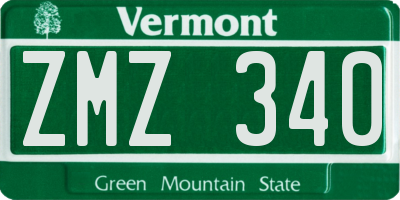 VT license plate ZMZ340